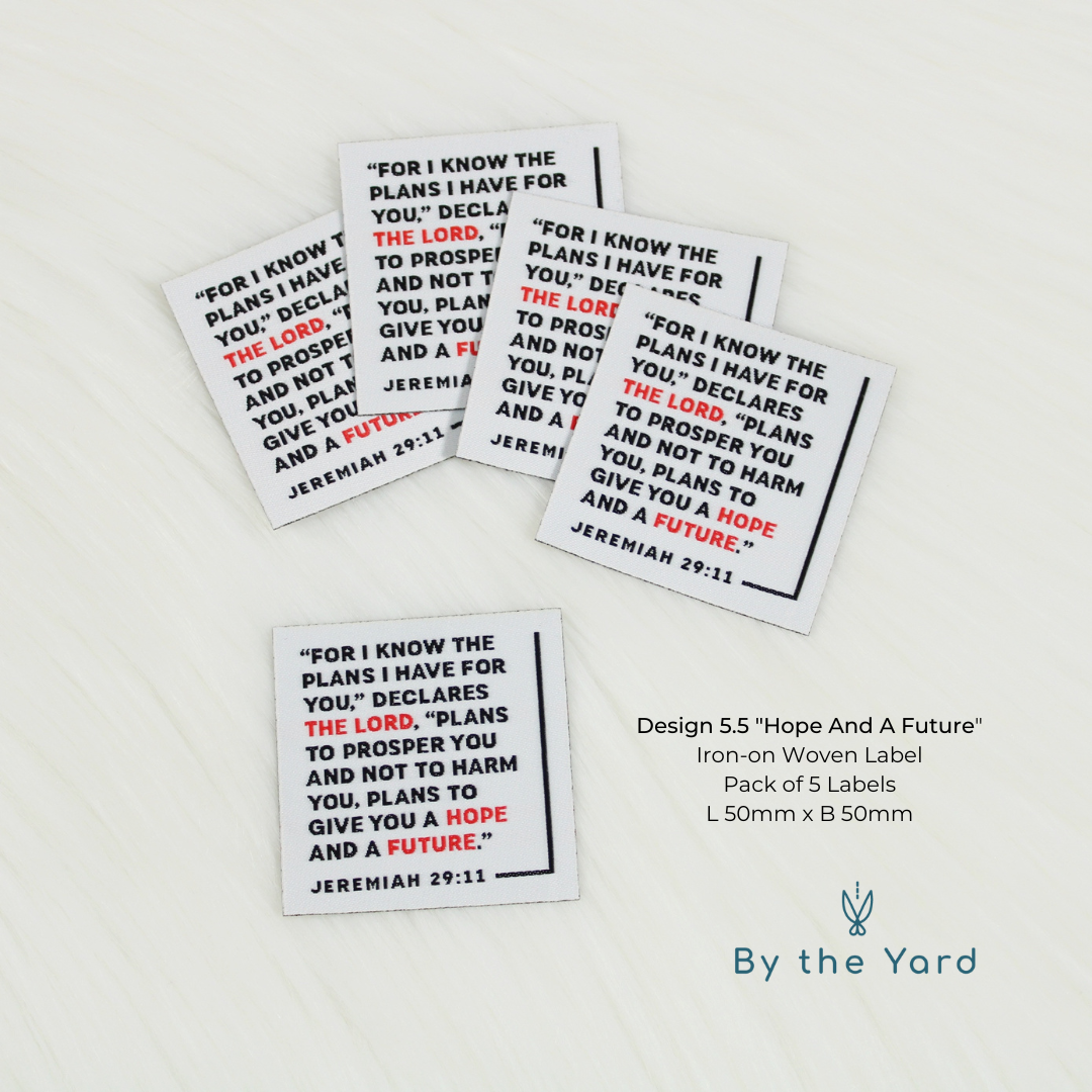 Hope And A Future - Pack of 5 IRON-ON Christian Woven Labels – By the ...