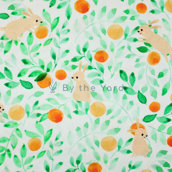 Handmade Fabrics Inc. Tangerine Bunnies