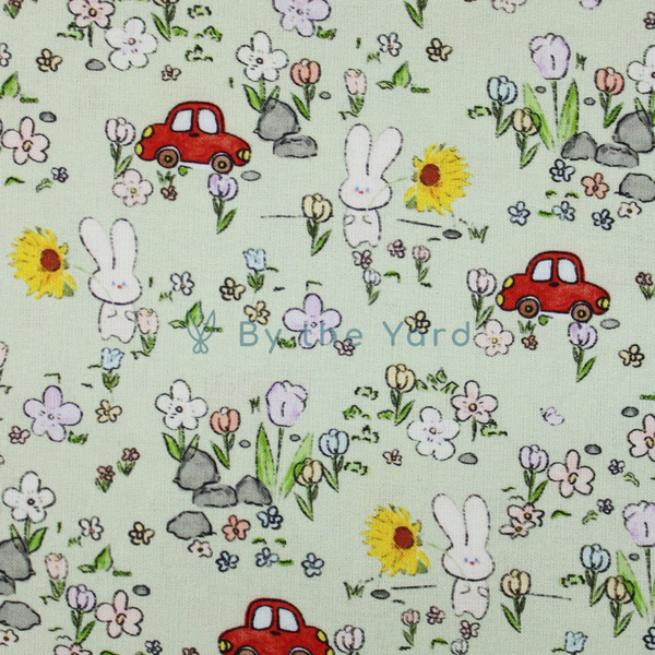 Handmade Fabrics Inc. Mr Rabbit Takes A Drive