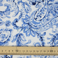 Handmade Fabrics Inc. Watercolour Paisley Blue