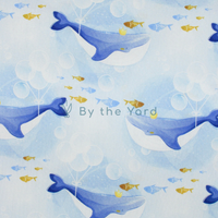 Handmade Fabrics Inc. Whales and Balloons