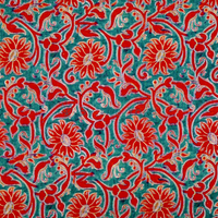 Handmade Fabrics Inc. Block Prints Floral Dark