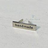Metal Bag Label "handmade" in Silver