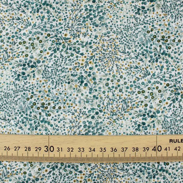 By the Yard Fabrics Jacquard Gauze Helena - Watercolour Florals