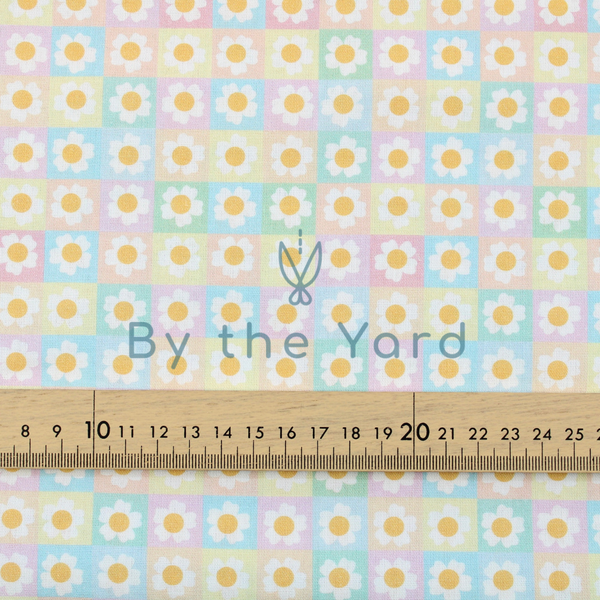 By the Yard Fabrics Pastel Flower Power