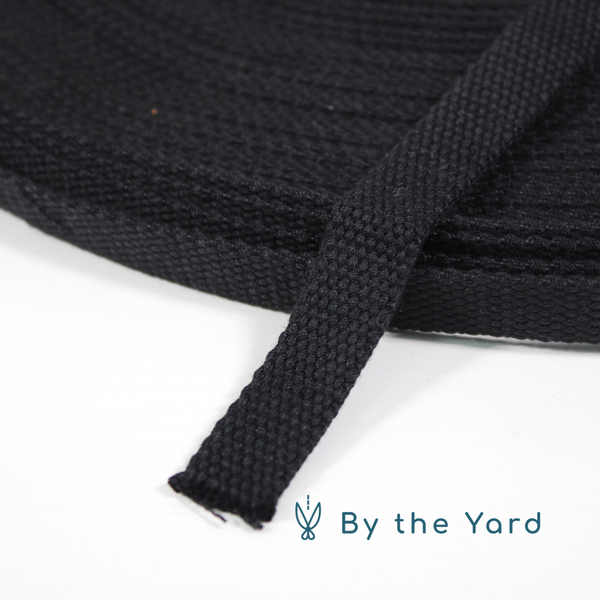 Black - 1.5cm Cotton Canvas Webbing Strap