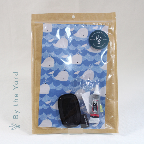 Whale - Wet and Dry Tissue Pouch DIY Sewing Kit (Video Tutorial Included!)