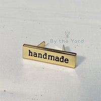 Metal Bag Label "handmade" in Gold