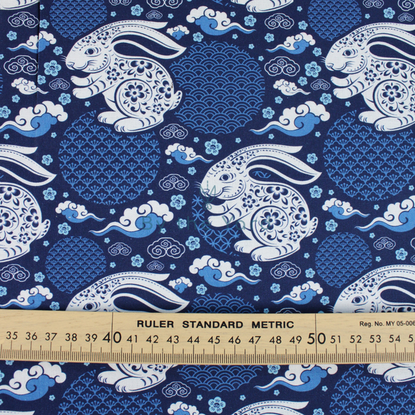 Handmade Fabrics Inc. CNY Rabbit - Navy