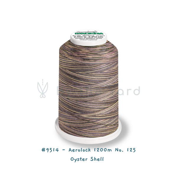 #9514 Oyster Shell - Aerolock 1200m No. 125 (Variegated Overlock Thread)