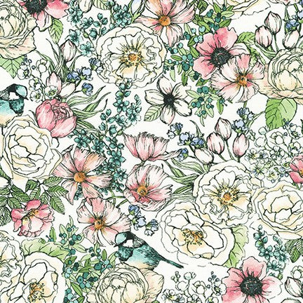 Robert Kaufman Wishwell Nature's Notebook Lawns - Summer