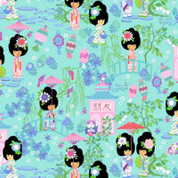 Michael Miller Fabrics Geisha Girl Aqua