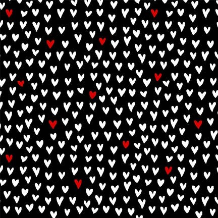 Michael Miller Fabrics Love to Knit Heart Stitch Black