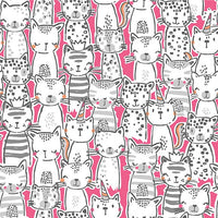 Michael Miller Fabrics A Pawsome Bunch Meowgical Pink