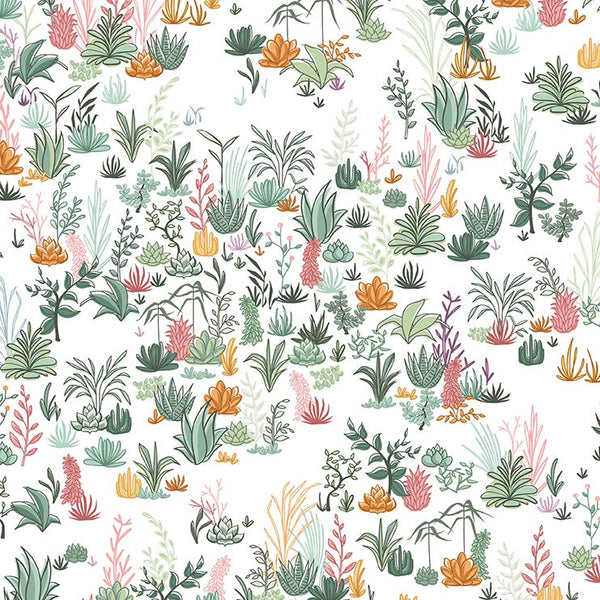 Michael Miller Fabrics Greenhouse Gardens Desert Gardens White