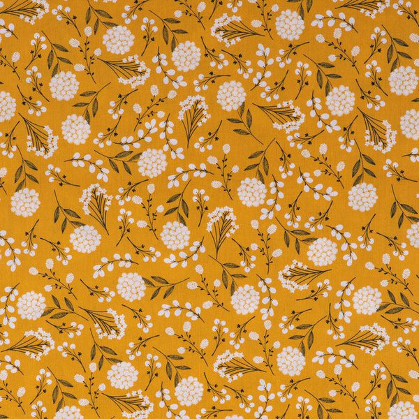 Handmade Fabrics Inc. Woodland Mustard Floral