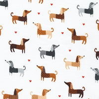 Robert Kaufman London Whiskers and Tails White Doxie