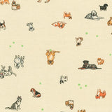 Robert Kaufman Wishwell Petit Dogs - Natural