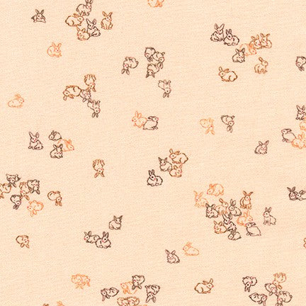 Robert Kaufman Wishwell Petit Rabbits - Peach