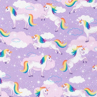 Robert Kaufman Enchanted Unicorns Lavender Glitter