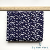 Abstract Miracle Wave Cotton Shrink Lawn - Navy