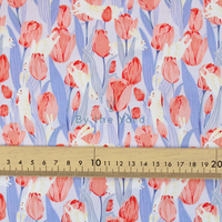 Handmade Fabrics Inc. Bunnies & Tulips Lilac