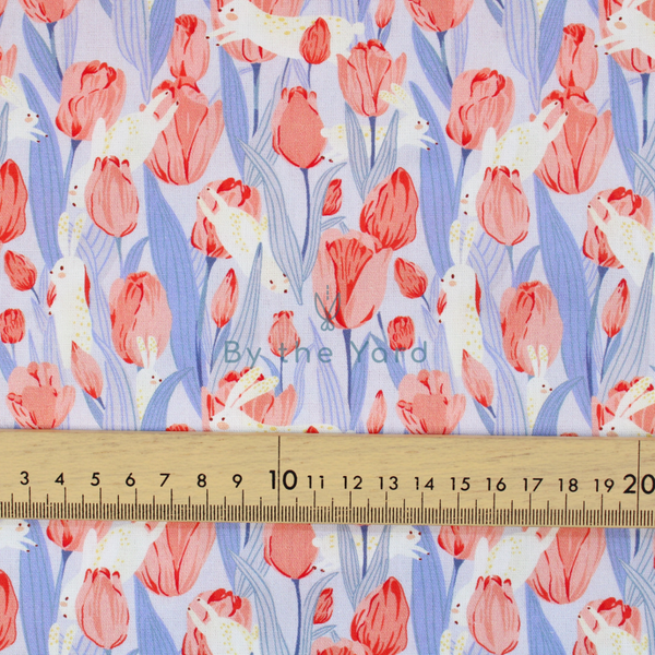 Handmade Fabrics Inc. Bunnies & Tulips Lilac