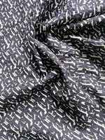 Abstract Miracle Wave Cotton Shrink Lawn - Navy