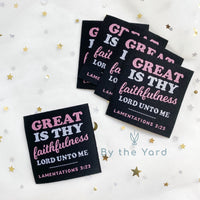 Faithfulness - Pack of 5 IRON-ON Christian Woven Labels