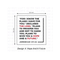 Hope And A Future - Pack of 5 Christian Woven Labels