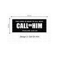 Call On Him - Pack of 5 Christian Woven Labels