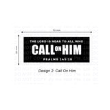 Call On Him - Pack of 5 Christian Woven Labels