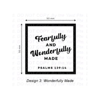 Wonderfully Made - Pack of 5 Christian Woven Labels