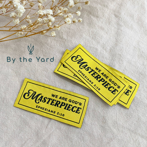 Masterpiece - Pack of 5 Christian Woven Labels
