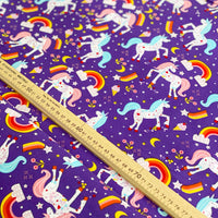 Robert Kaufman Unicorns Sparkle Purple
