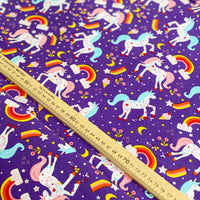 Robert Kaufman Unicorns Sparkle Purple