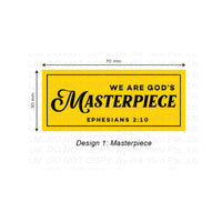 Masterpiece - Pack of 5 Christian Woven Labels