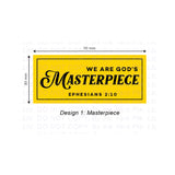 Masterpiece - Pack of 5 Christian Woven Labels