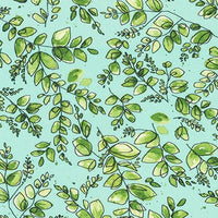Robert Kaufman Wishwell Nature's Notebook Lawns - Aqua